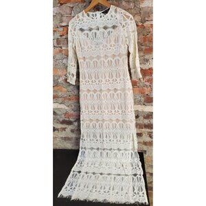 Elliatt Lace Dress Womens Sz XS Ivory Cream Midi